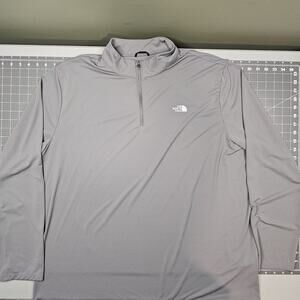 North Face Flash Dry XD Shirt XXL 1/4 Zip Gray Long Sleeve Base Layer Hiking